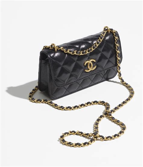 chanel classic flap phone holder with chain|Chanel card holder with zipper.